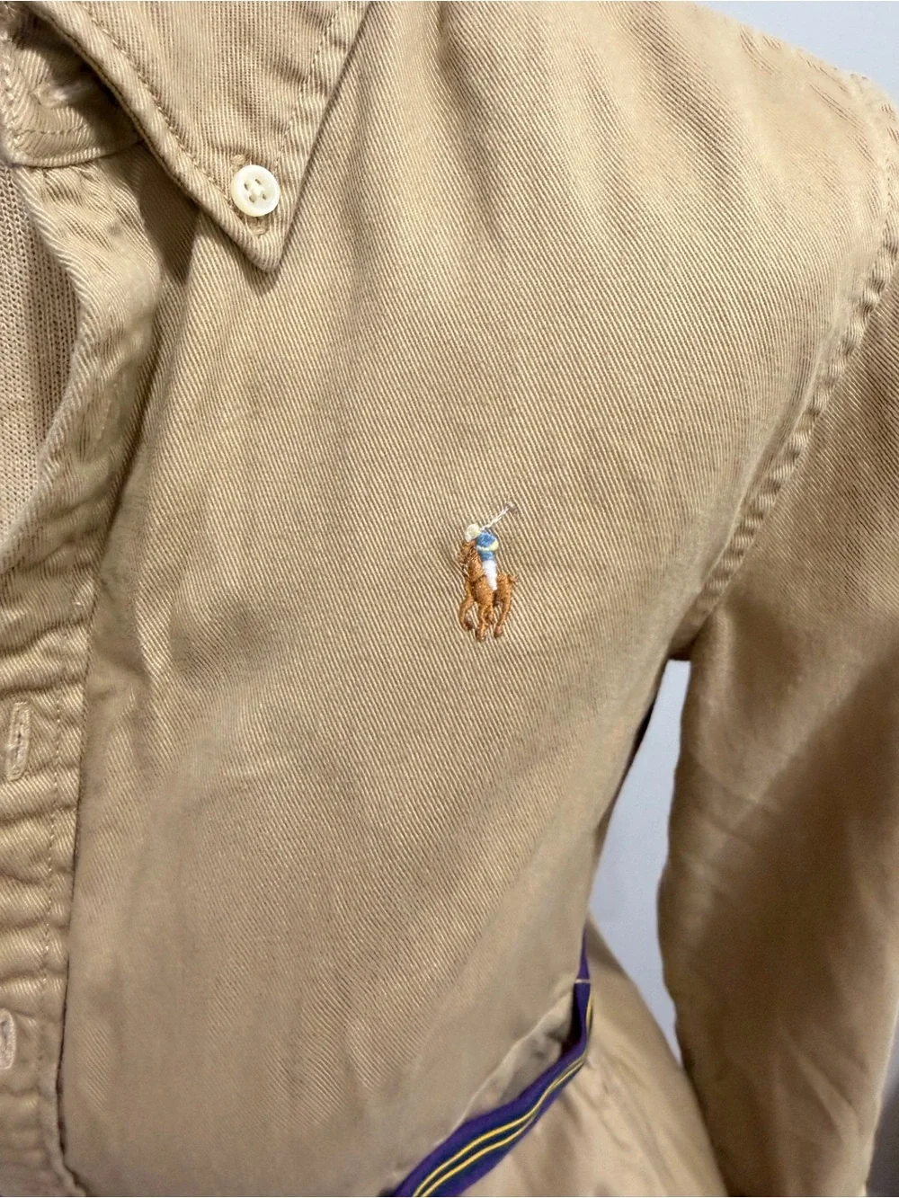 Polo by Ralph Lauren Tan Button-Front Shirt Dress